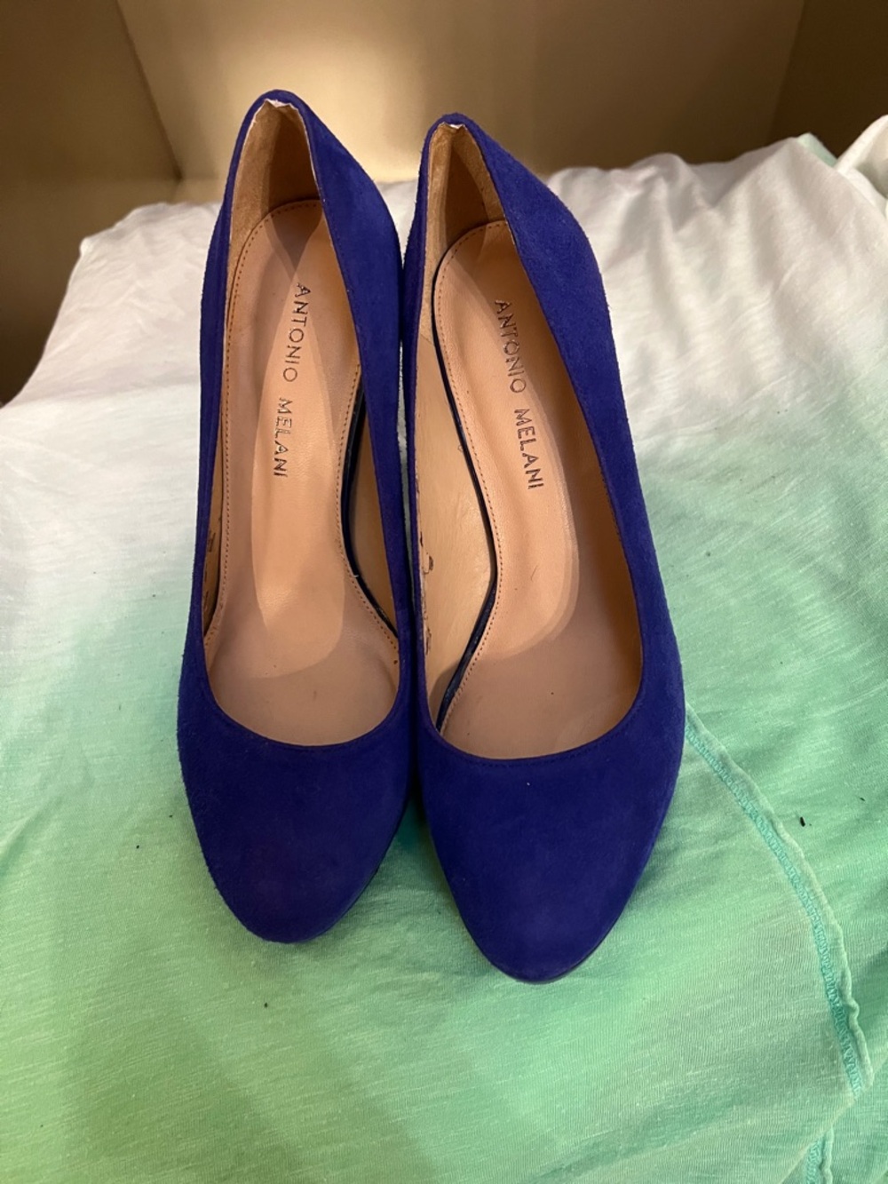 ANTONIO MELANI Cobalt Blue Suede Pumps
